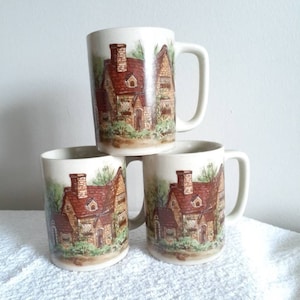 Otagiri Cottage Farm House Vintage Mugs Lot of Three