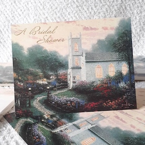 Thomas Kinkade Bridal Shower Invitations Four Packages of 8 Invites with Envelopes