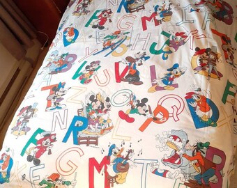 Bettlaken Micky Maus Disney Charaktere Alphabet ABC's Single Flat