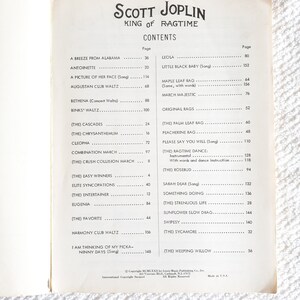 Ragtime Piano Scott Joplin King Of Ragtime Vintage Sheet Music Book with Illustrations image 2