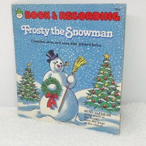 Disque vinyle vintage Frosty, l&#39;histoire du bonhomme de neige à lire Noël vacances neige