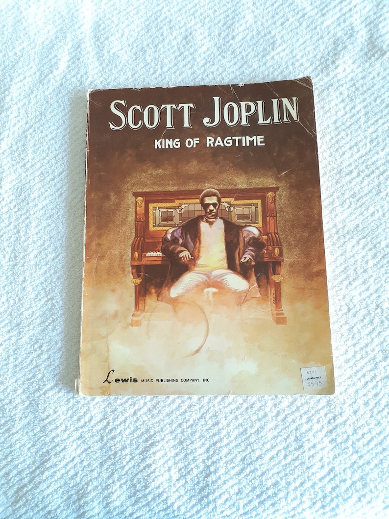 Ragtime Piano Scott Joplin King Of Ragtime Vintage Sheet Music Book with Illustrations image 1