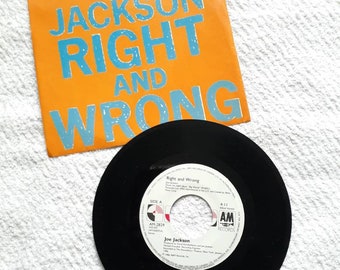 45RPM Vinyl Record Joe Jackson Breaking Us In Two Right and Wrong