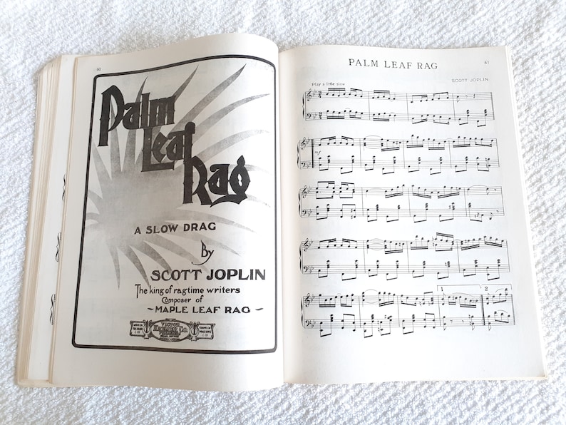 Ragtime Piano Scott Joplin King Of Ragtime Vintage Sheet Music Book with Illustrations image 7