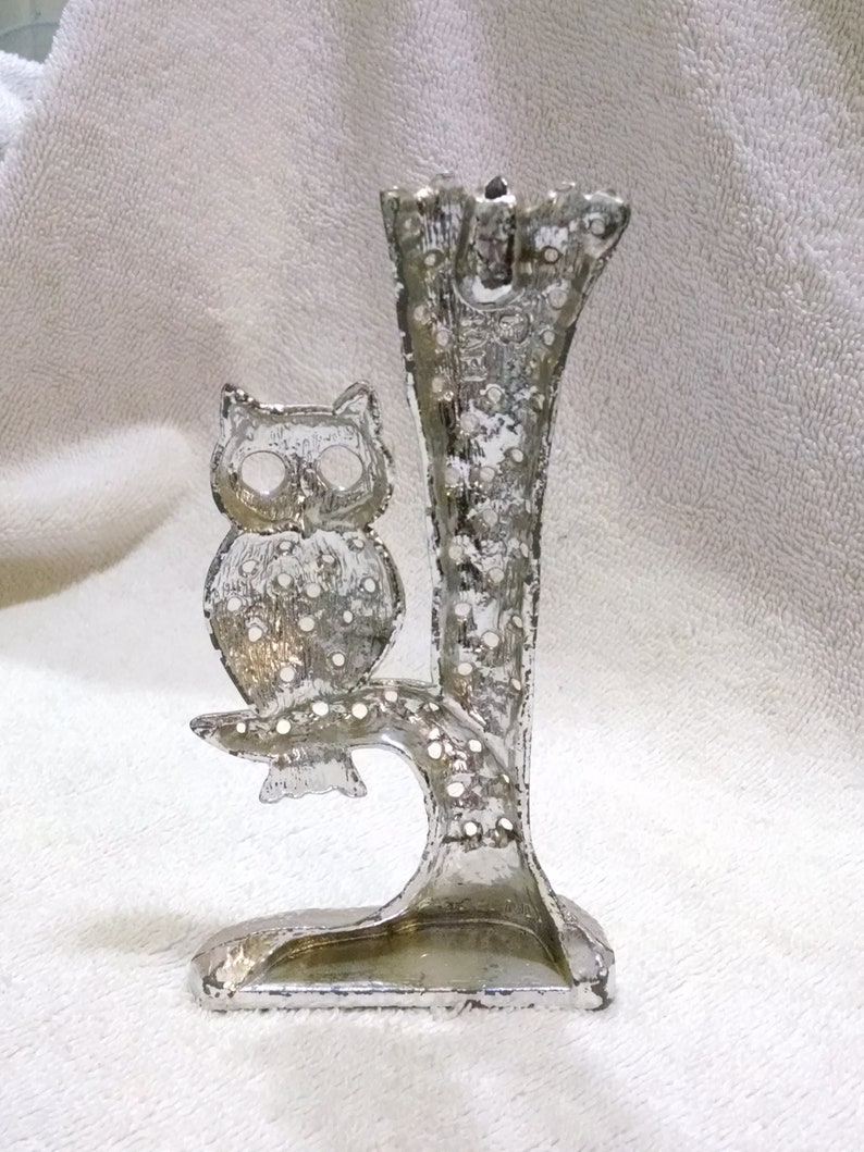 Pretty Silvery Owl In Tree Earing Storage