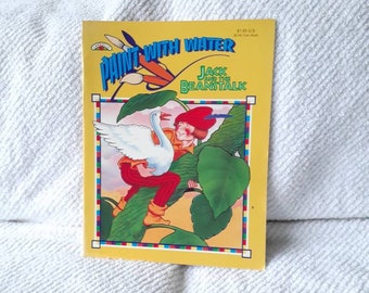 Jack and the Beanstalk Vintage 1994 Landolls Paint with Water Book Retro Kids Activity Book 90's Nostalgia Fairy Tale