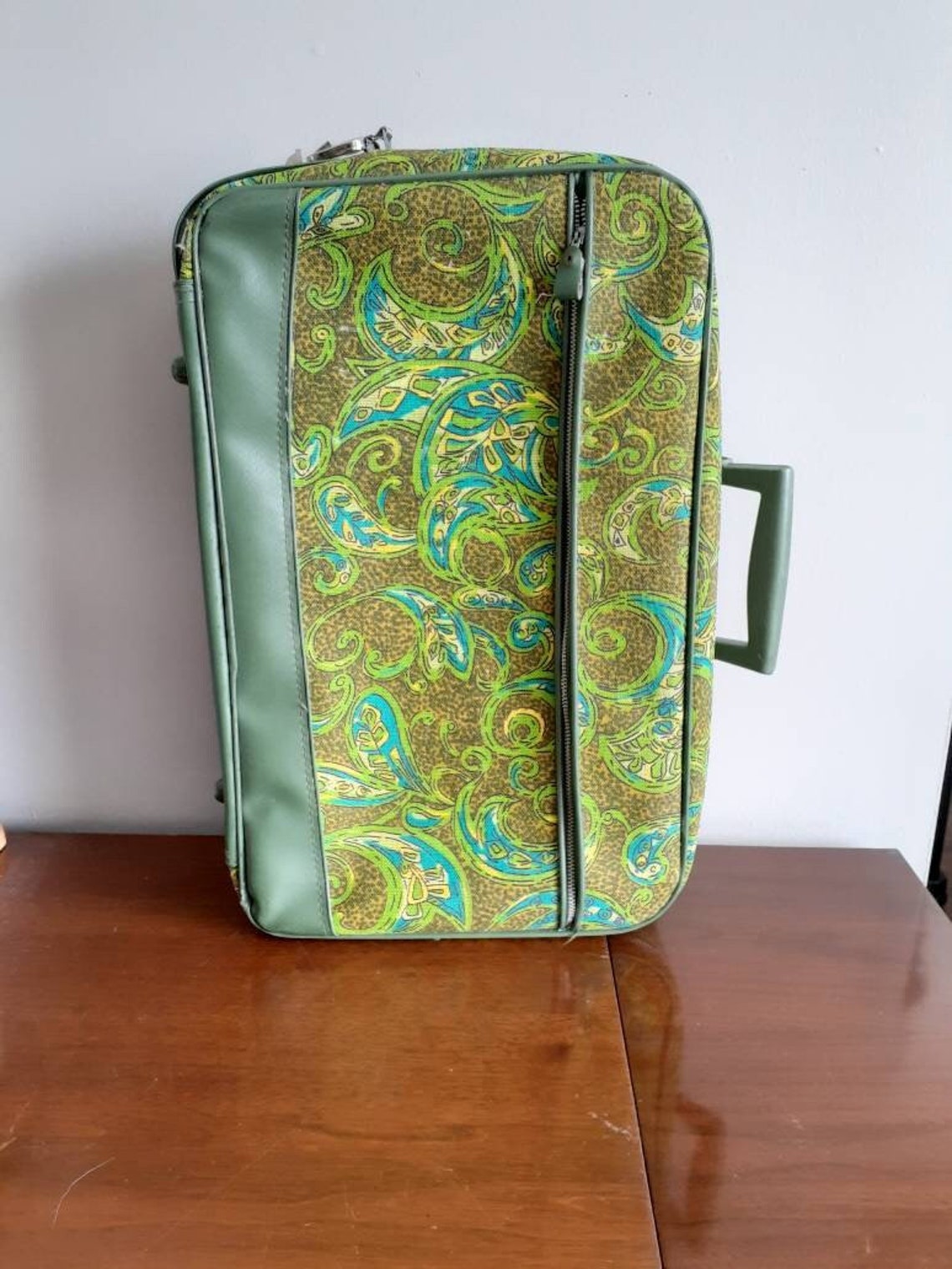 Vtg Paisley Overnight Travel Suitcase Carry on Bag Etsy UK