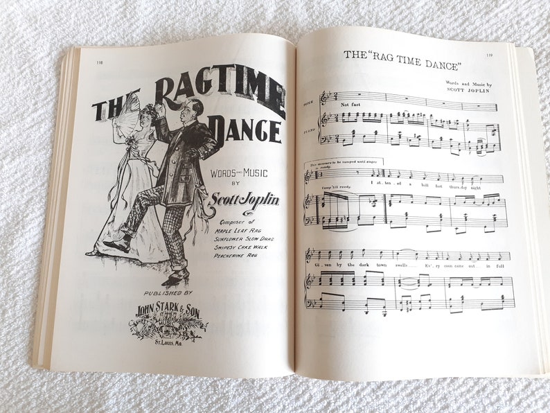 Ragtime Piano Scott Joplin King Of Ragtime Vintage Sheet Music Book with Illustrations image 5