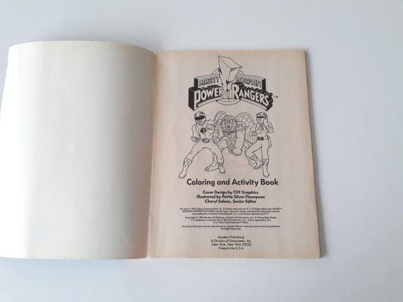 Mighty Morphin Power Rangers Colouring Activity Book Vintage Honey