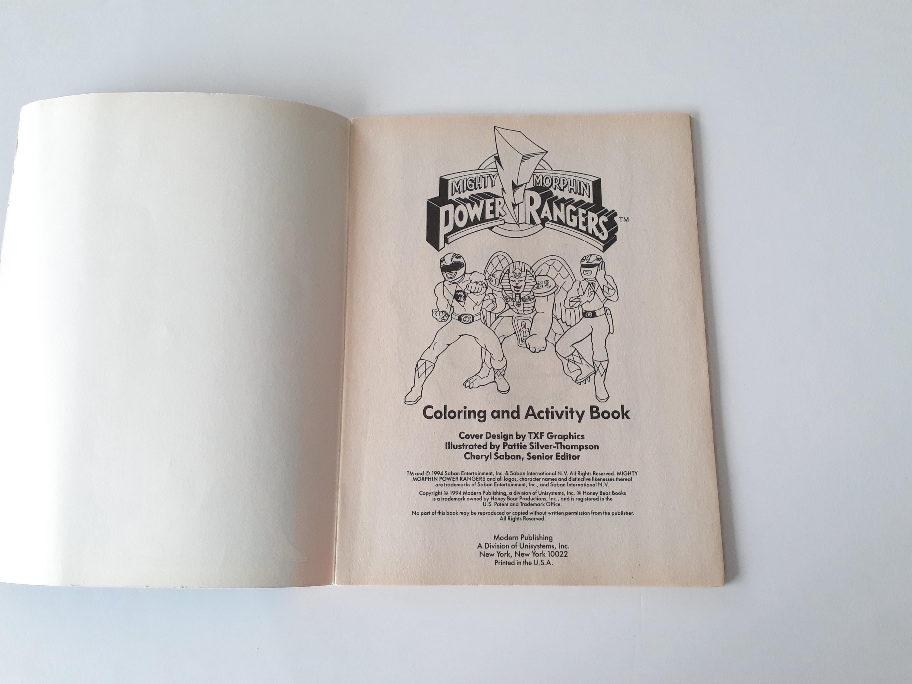 Mighty Morphin Power Rangers Colouring Activity Book Vintage Honey