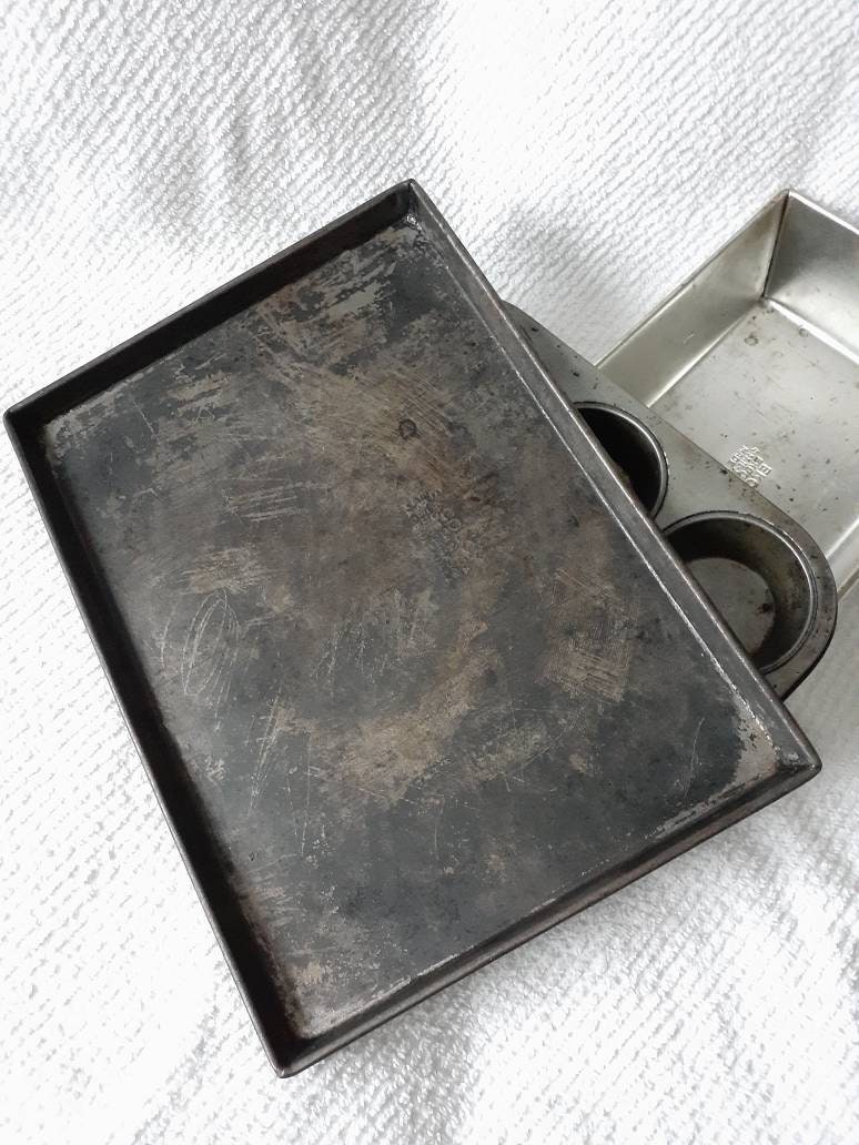Ekco Baking Pan Set Cupcakes Sheet Loaf Vintage Ekcoloy Etsy
