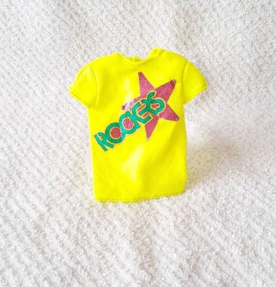 Bright Yellow T-shirt VTG Doll Clothing 