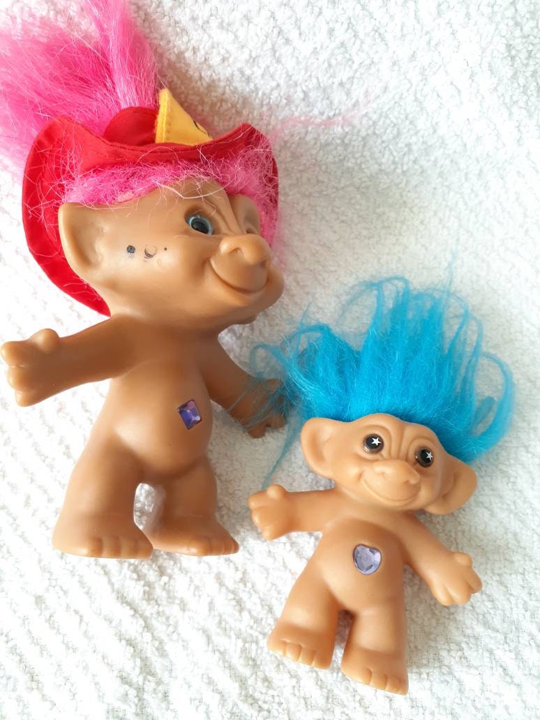 Jewel Belly Trolls Vintage Ace Novelty Treasure Troll 90s Etsy