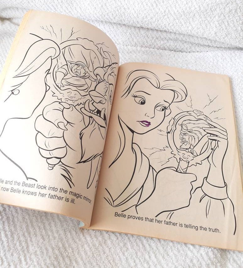 Giant Coloring Beauty and the Beast VTG Golden Activity Book
