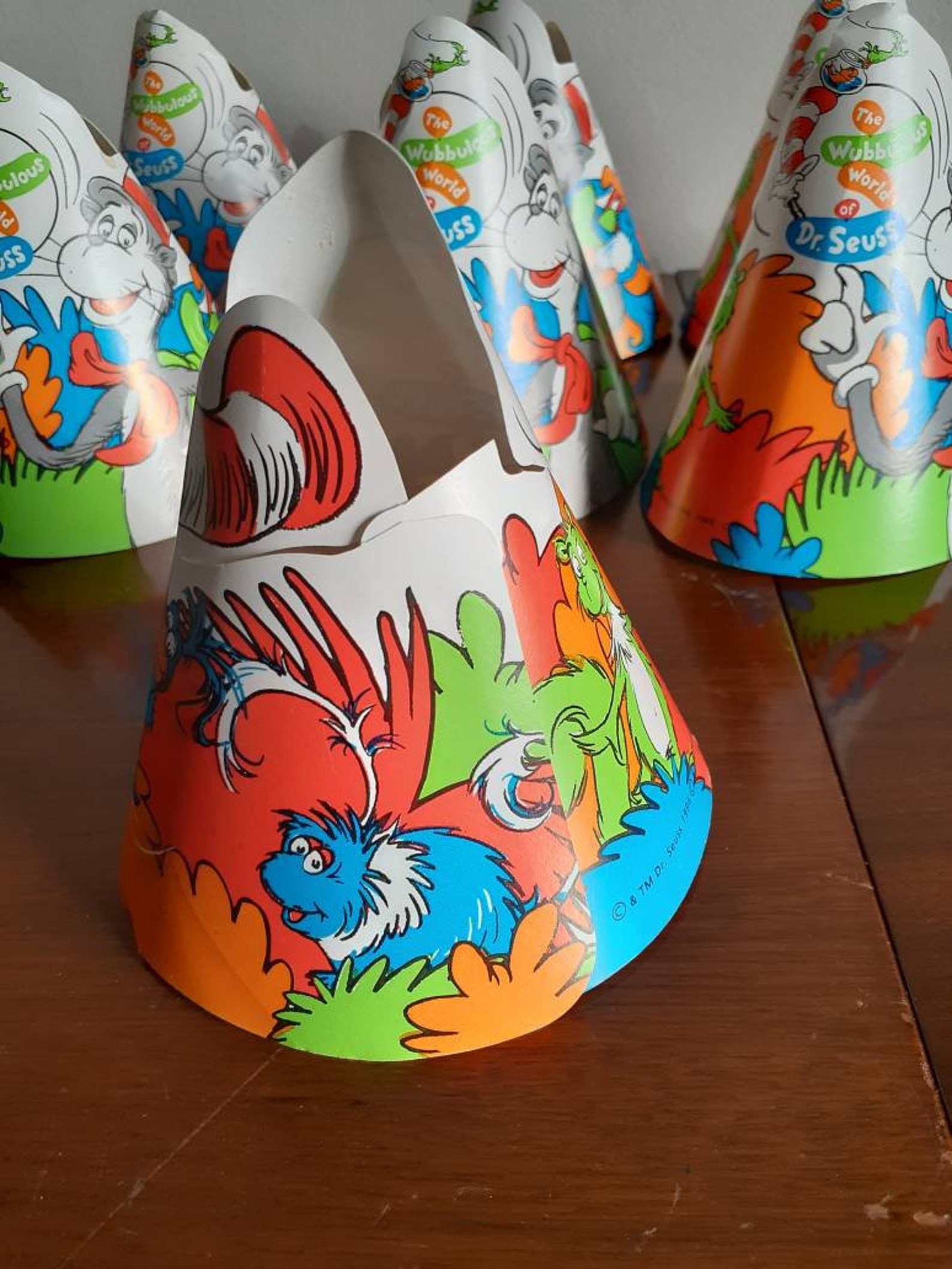 Lot of Seven Dr Seuss Party Hats Cat in the Hat Green Eggs Ham Etsy