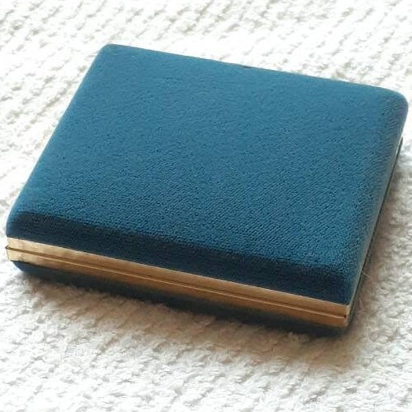 Mele Vintage Earring Storage Box Blue Velvet