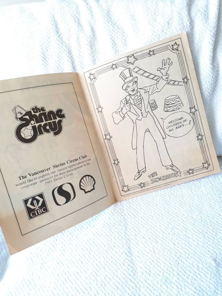 Vintage Coloring Book the Shrine Circus 90s Activity Books - Etsy