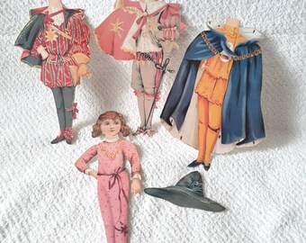 Vintage paper Doll Male with Clothing and Hat