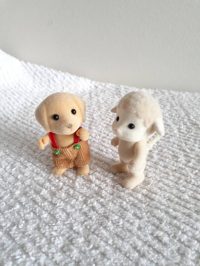 Tiny Flocked Animals Vintage Epoch Fuzzy Toys 90s Calico Etsy