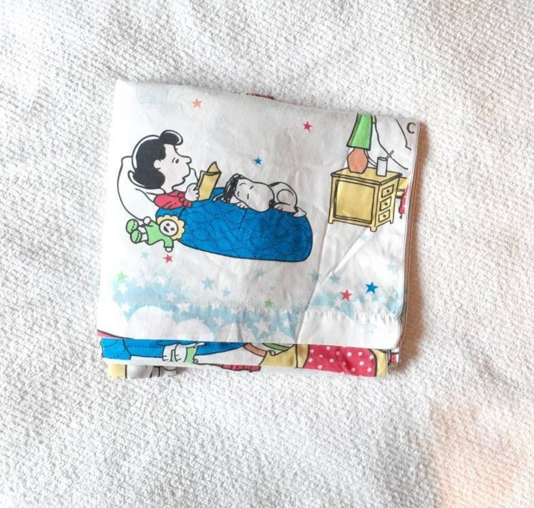 Peanuts Bed Sheet Vintage Esmond Snoopy Peppermint Patty Etsy