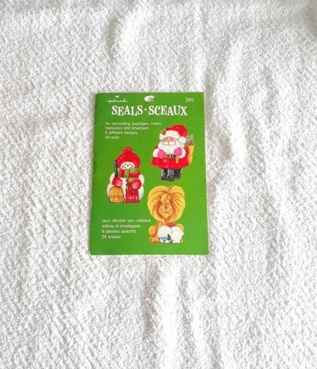 Vintage Hallmark Christmas Seals Santa Snowman Lion and Lamb - Etsy