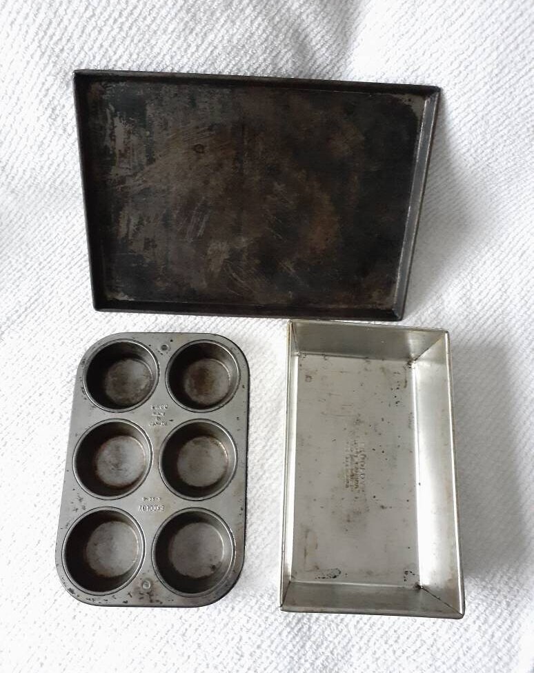 Ekco Baking Pan Set Cupcakes Sheet Loaf Vintage Ekcoloy Etsy