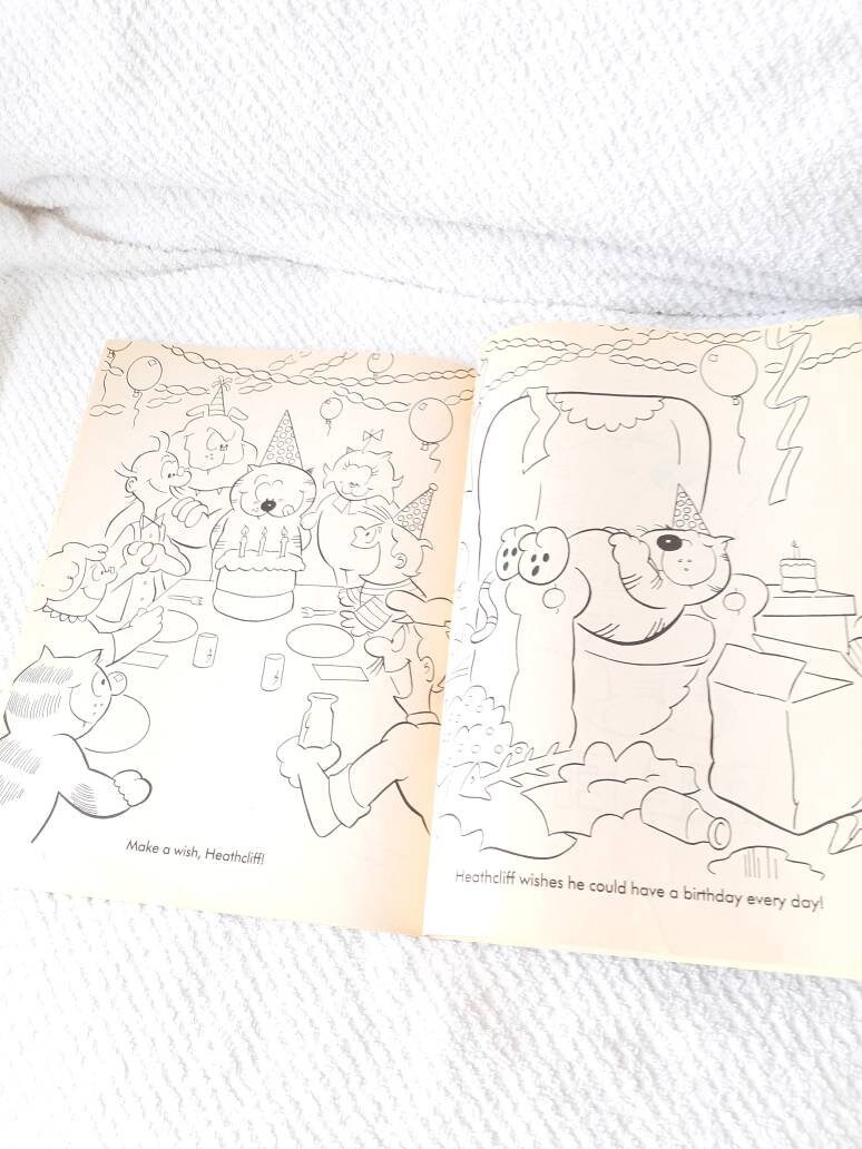 Heathcliff Has A Birthday Coloring Vintage Marvel Book | Etsy