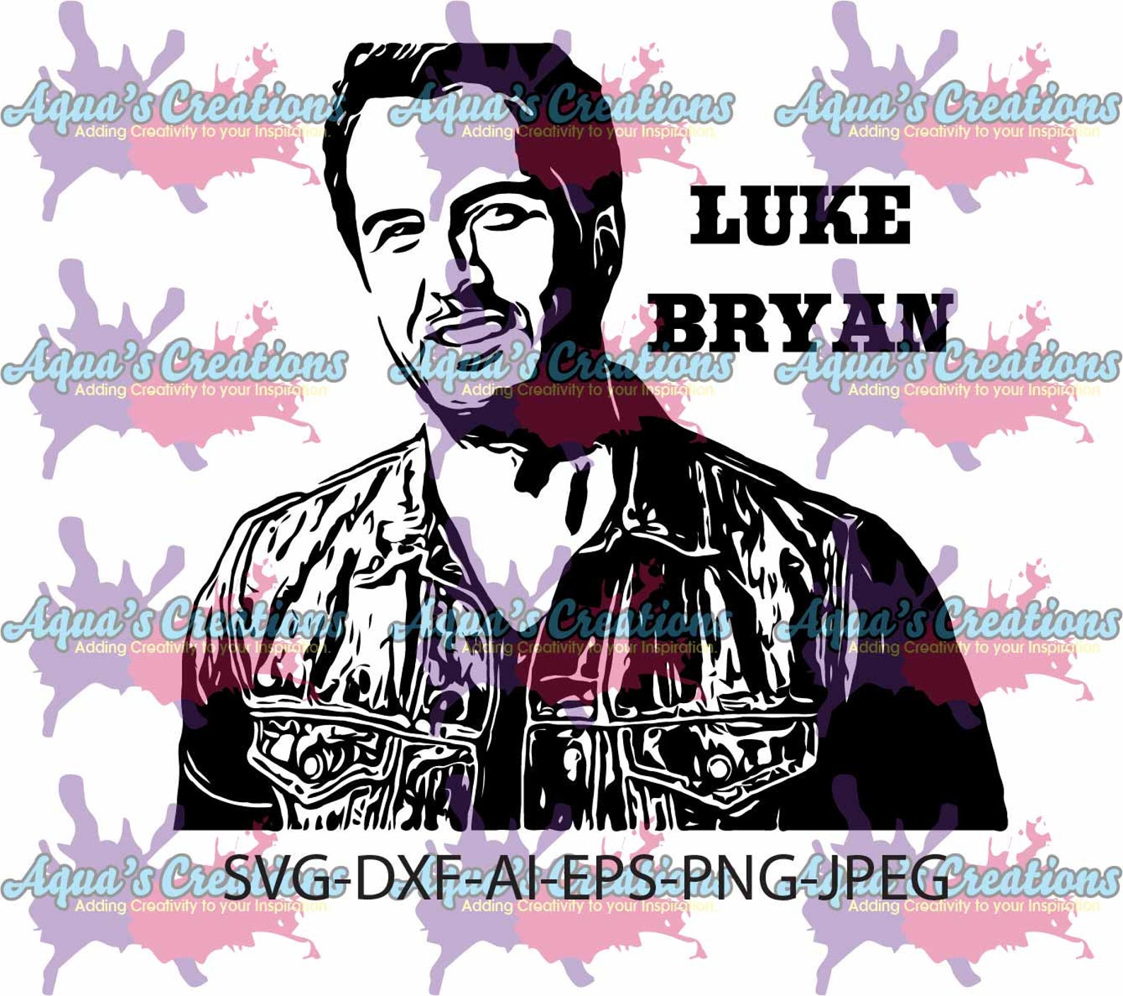 Luke Bryan Country Singer Zip File svg-dxf-eps-jpg-png | Etsy