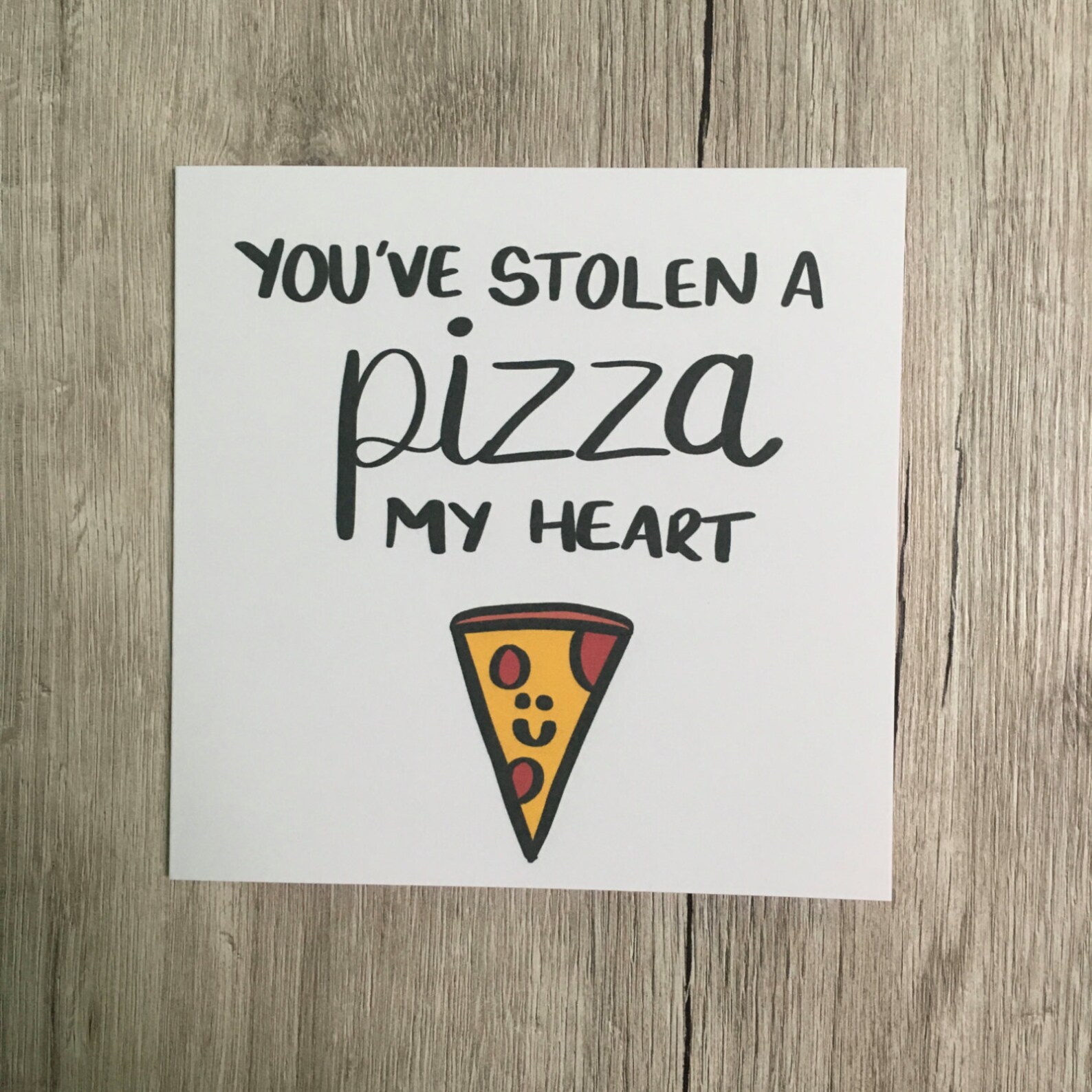 Funny Valentine card Pun card Pizza card Valentine's Etsy