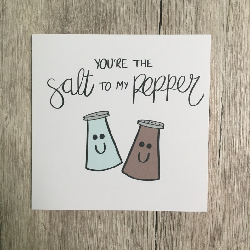 Funny Valentine Card Salt and Pepper Cute Card Pun Card Etsy UK