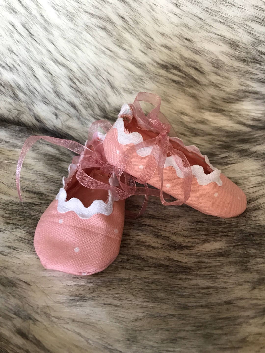 Pink With White Polka Dots Baby Girl Crib Shoes/ Booties With Etsy