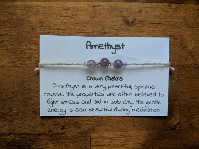 Amethyst crystal meaning bracelet everyday bracelet Etsy