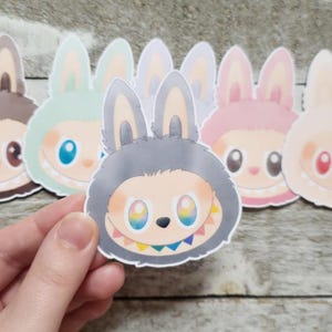 Labubu Sticker - The Monsters Vinyl Sticker - Exciting Macaron - Laptop Sticker -  Laptop Decal - Kindle Sticker - Water Bottle Sticker