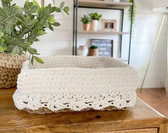 Jute Homeware Easter Basket Jute Decor Jute Basket Twine Basket Jute Storage Kitchen Basket Crochet Jute and Cotton Basket