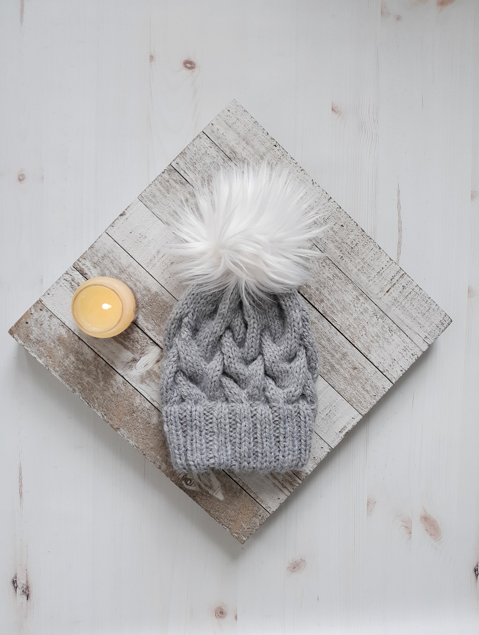 Women's Cable Knit Hat Cable Knit Beanie Knit Hat With Etsy