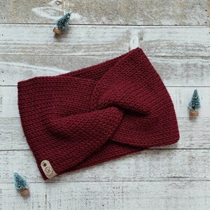 Women&#39;s Knit Twist Headband - Knit Headband - Knit Ear Warmer - Winter Headband - Twisted Headband - Knitted Twist Headband - Red Headband