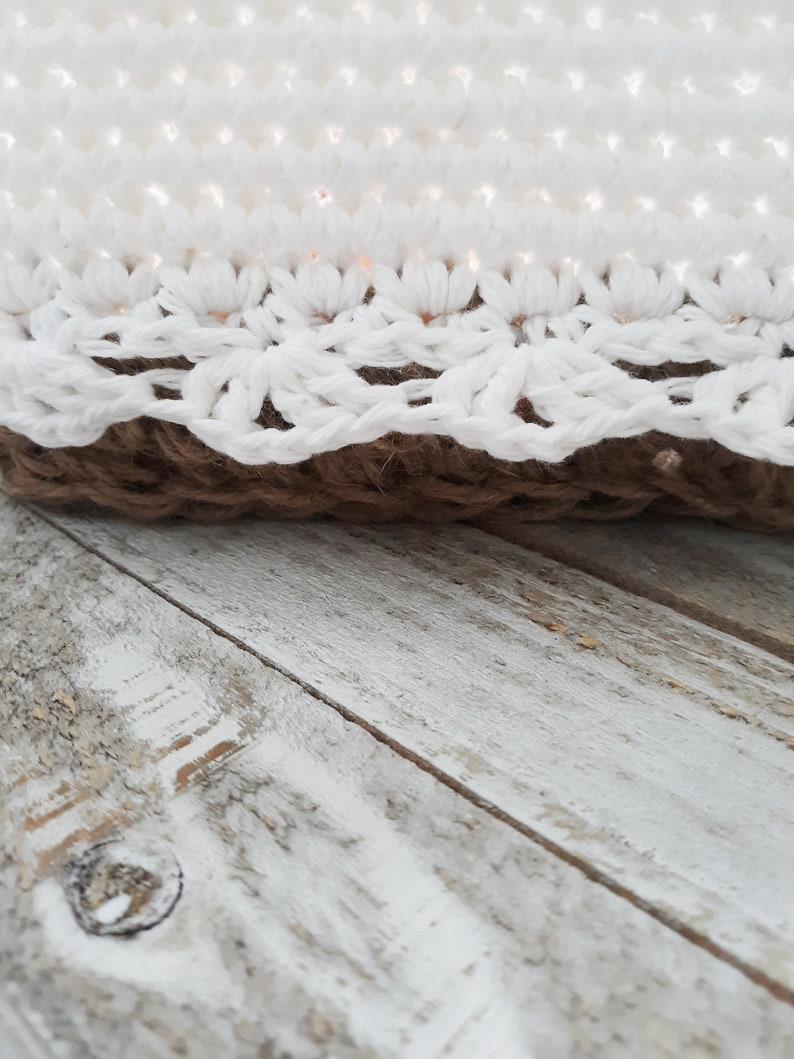 Jute Homeware Easter Basket Jute Decor Jute Basket Twine Basket Jute Storage Kitchen Basket Crochet Jute and Cotton Basket