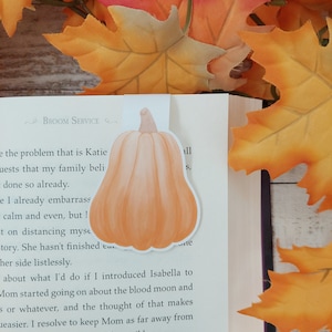 Burnt Orange Pumpkin Magnetic Bookmark - Autumn Magnetic Bookmark - Fall Bookmark - Watercolor Bookmark - Book Lover Gift - Reader Gift