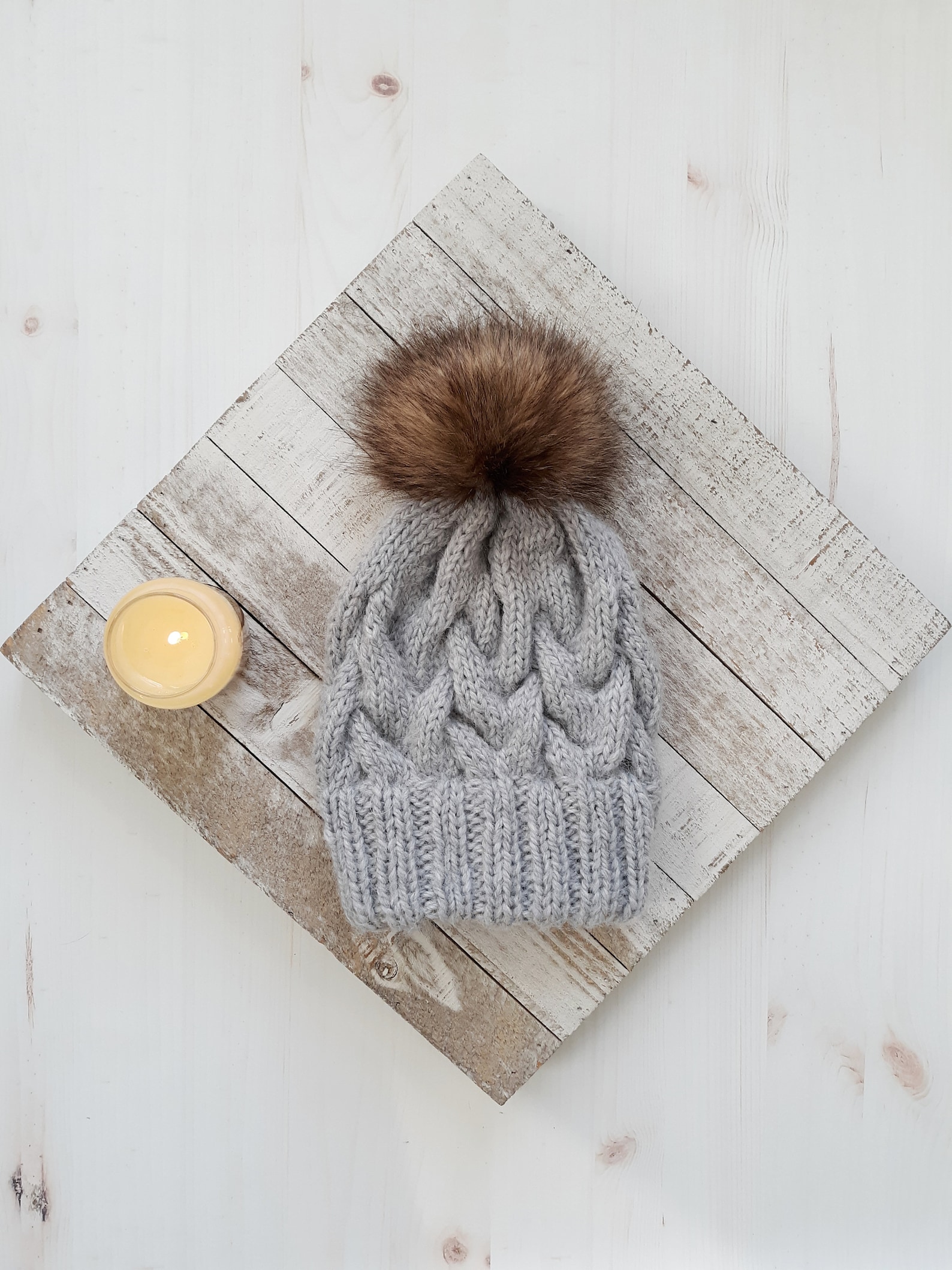 Women's Cable Knit Hat Cable Knit Beanie Knit Hat With Etsy