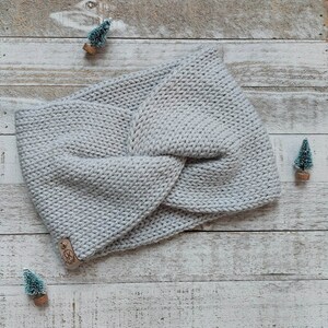 Women&#39;s Knit Twist Headband - Knit Headband - Knit Ear Warmer - Winter Headband - Twisted Headband - Knitted Twist Headband - Gray Headband