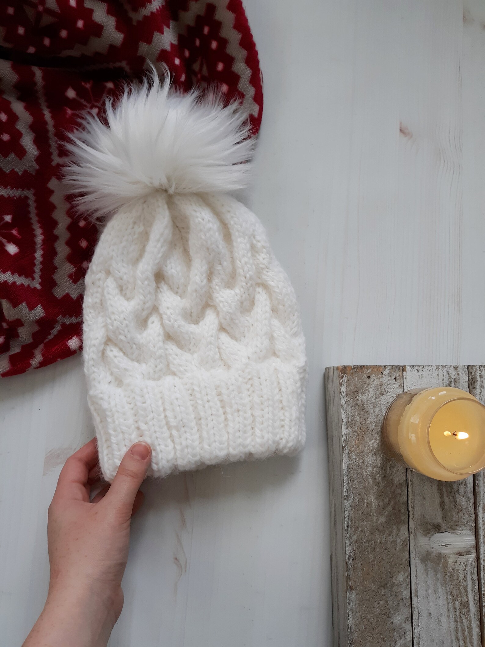 Women's Cable Knit Hat Cable Knit Beanie Knit Hat With Etsy