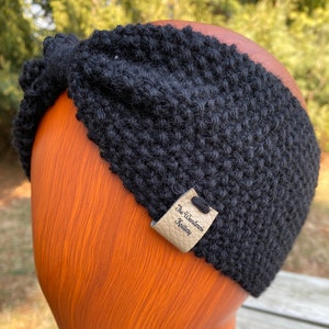 Ear Warmers, Headband, Black Wool Ear Warmer&#39;s for Women
