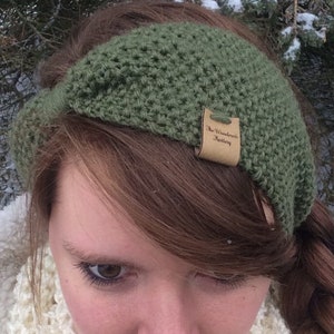 Ear Warmers, Headband, Olive Green Wool Ear Warmer&#39;s for Women