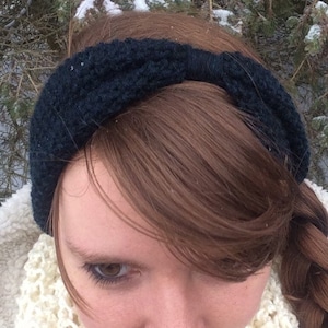 Ear Warmers, Headband, Navy Blue Wool Ear Warmer&#39;s for Women