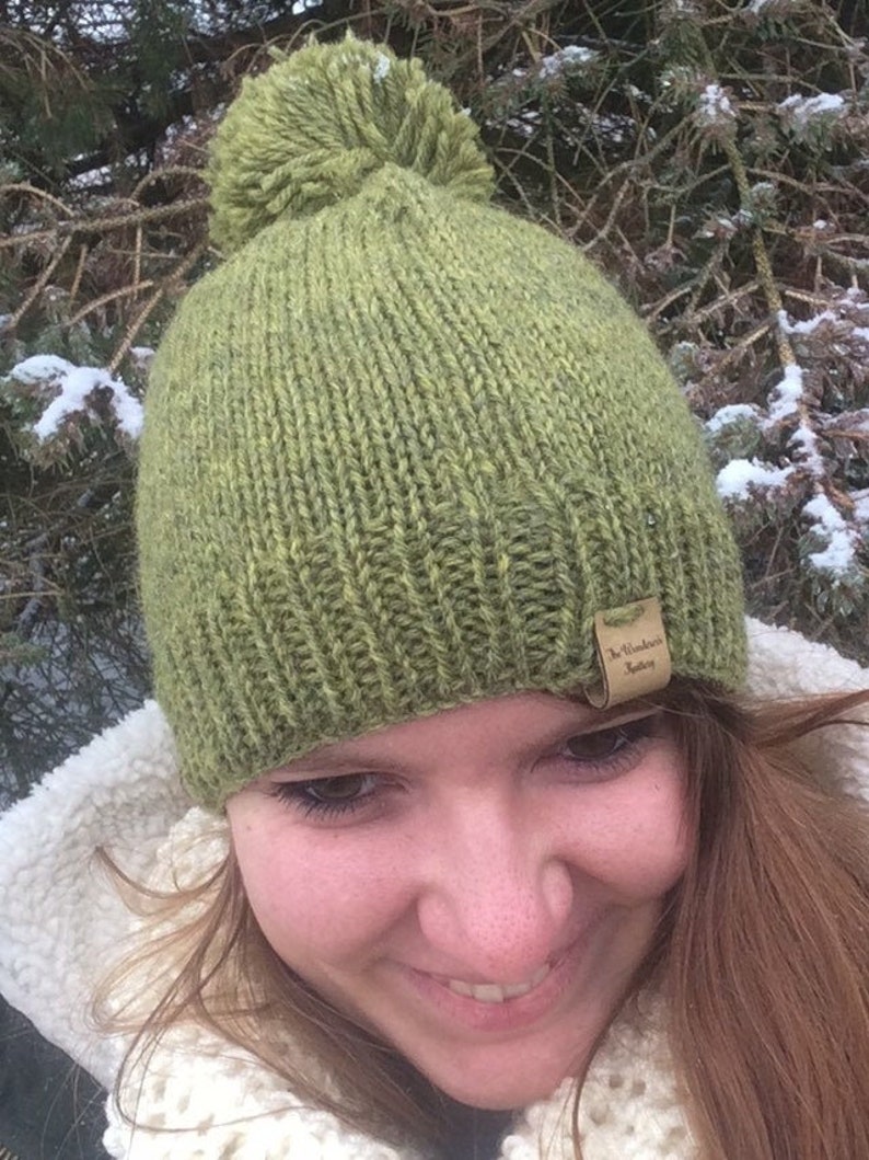 Winter Hat Olive Green Wool Winter Hat 