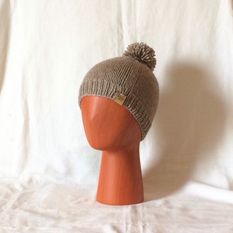 Pom-Pom Pom Hat Beige Beanie Winter Hat Beige Pom Hat Winter Beanie Women\u2019s Hat Pom Beanie Wool Hat Knit Beanie Knit Pom Hat