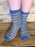 Socks, Knit Blue, Purple, Green, and Yellow Boot Socks for Women
