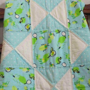 Bugs Life Baby Quilt, Insect Nursery Blanket, Handmade Flannel Crib Quilt, Gender Neutral Baby Gift, Nature Theme Bedding