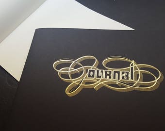 Gold Foil Landscape Journal, Black