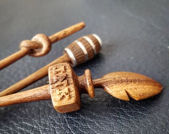 Walnut Oblique Pen Holder w/ Custom Carved Finial